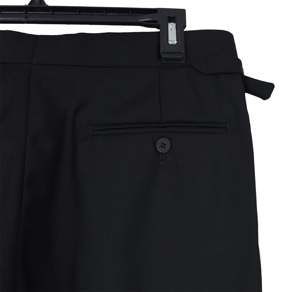 Calvin Klein Mens Slim Fit Wool Dress Pants 40x32 Black Solid Pleated NWT - Picture 9 of 13